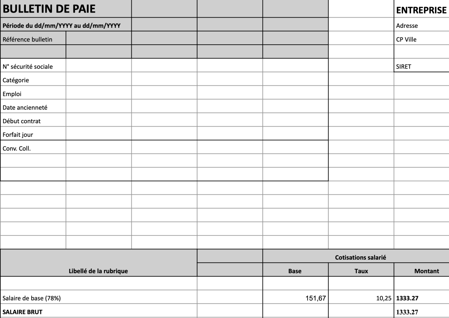 SimulPaie Le Mod le De Fiche De Paie Word
